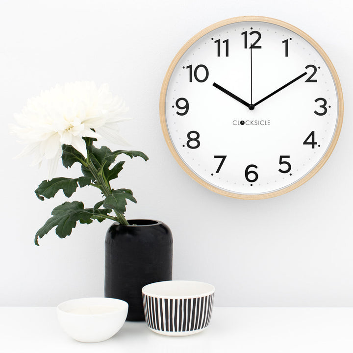 Clocksicle Silent Wood Wall Clock Black Lifestyle2