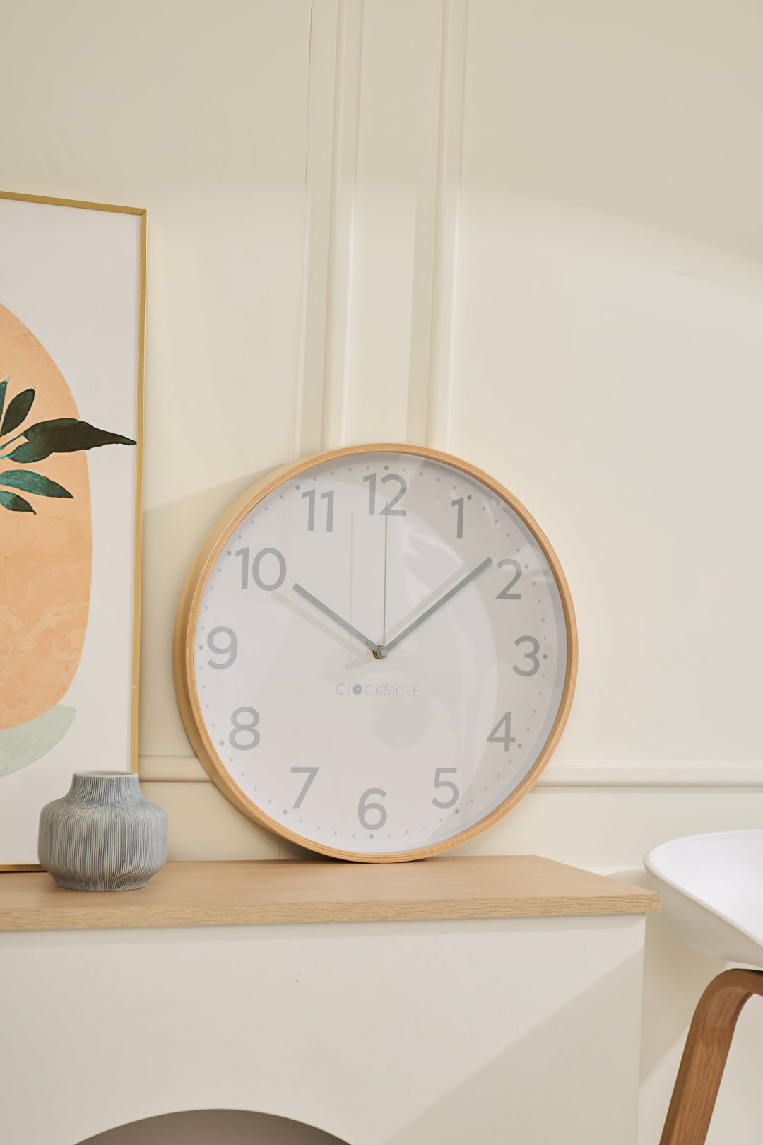 Clocksicle Silent Wood Wall Clock Grey 40cm CC-40-GREY 6 #size_40cm