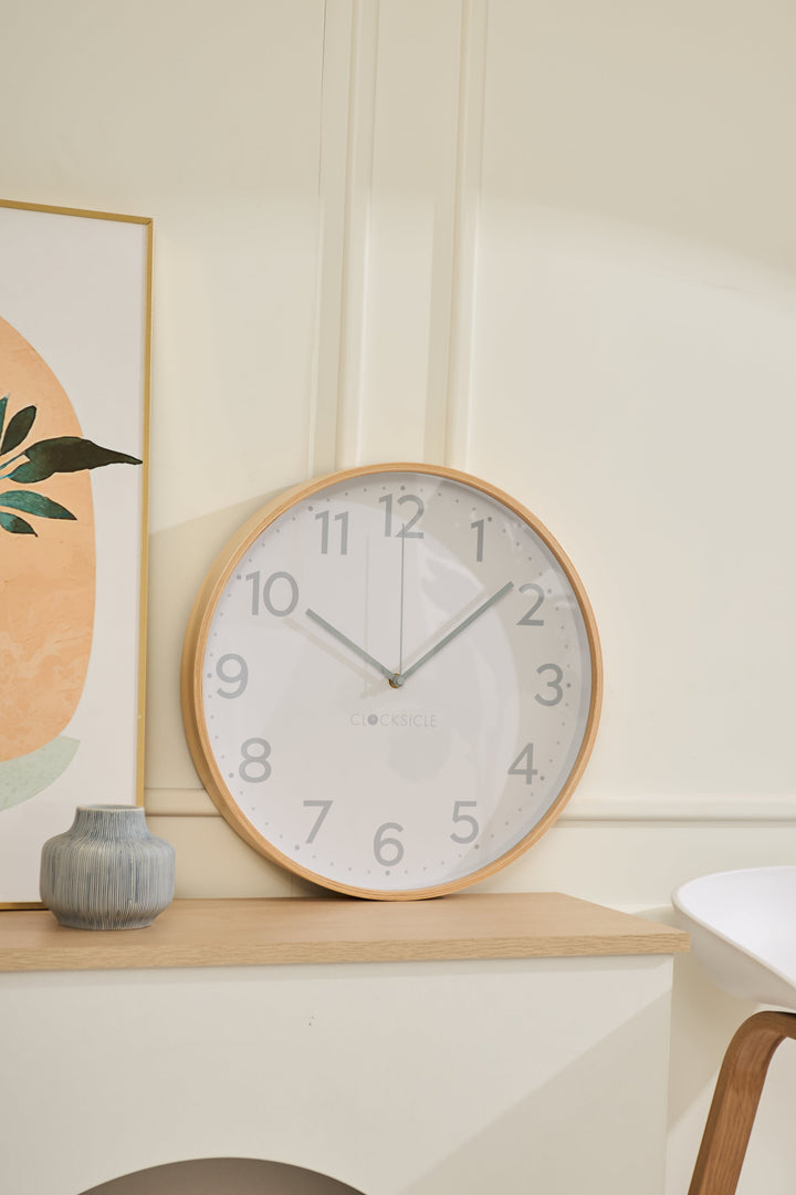 Clocksicle Silent Wood Wall Clock Grey 40cm CC-40-GREY 6 #size_40cm