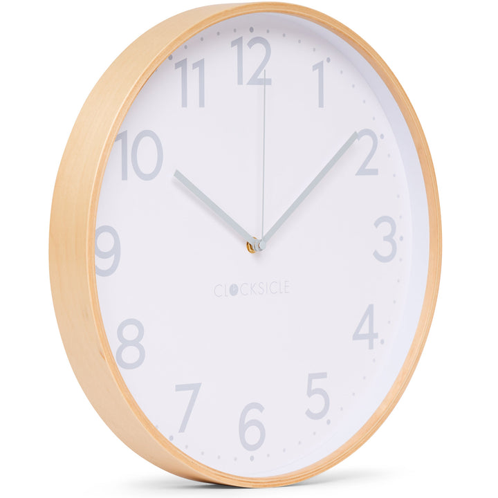 Clocksicle Silent Wood Wall Clock Grey 40cm CC-40-GREY Angle2 #size_40cm
