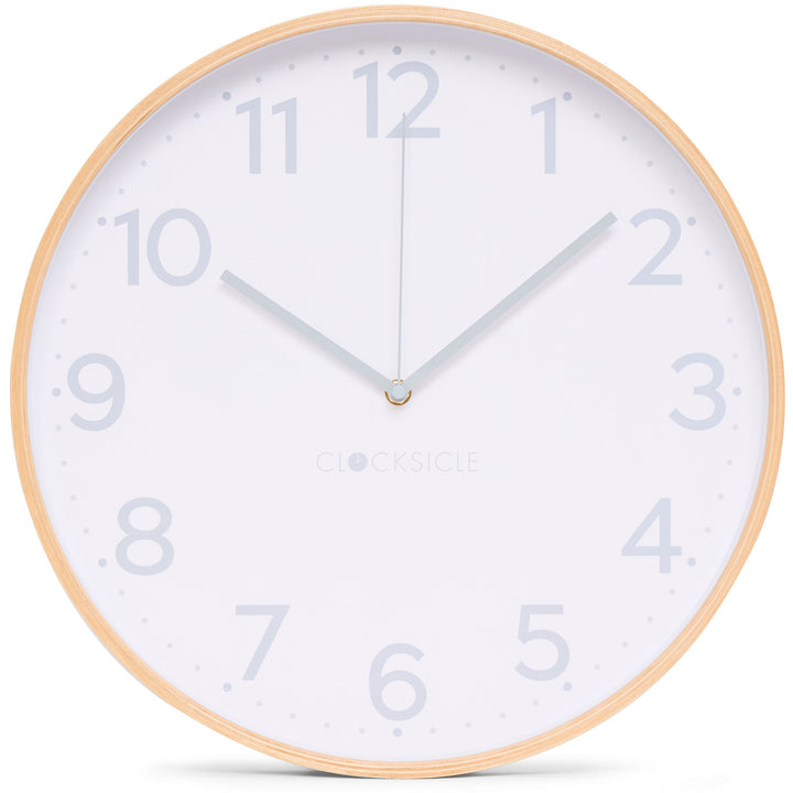 Clocksicle Silent Wood Wall Clock Grey 40cm CC-40-GREY Front #size_40cm