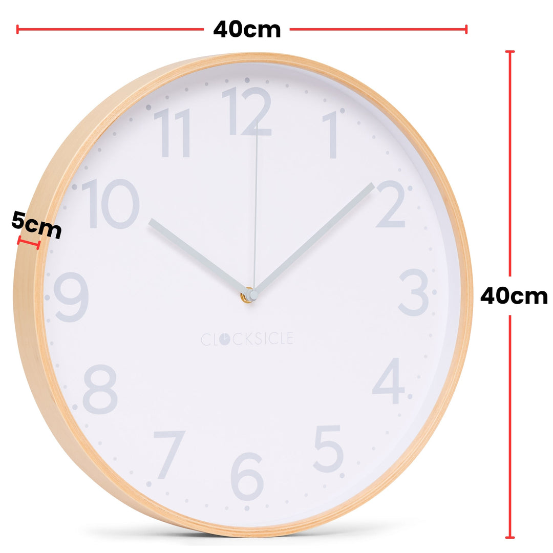 Clocksicle Silent Wood Wall Clock Grey 40cm CC-40-GREY Size #size_40cm