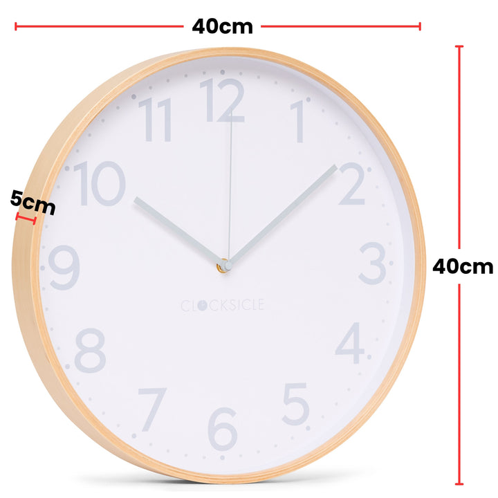 Clocksicle Silent Wood Wall Clock Grey 40cm CC-40-GREY Size #size_40cm