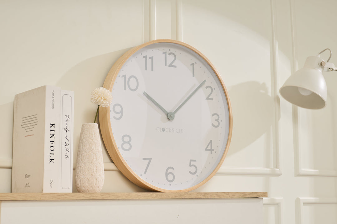 Clocksicle Silent Wood Wall Clock Grey 50cm CC-50-GREY 5 #size_50cm