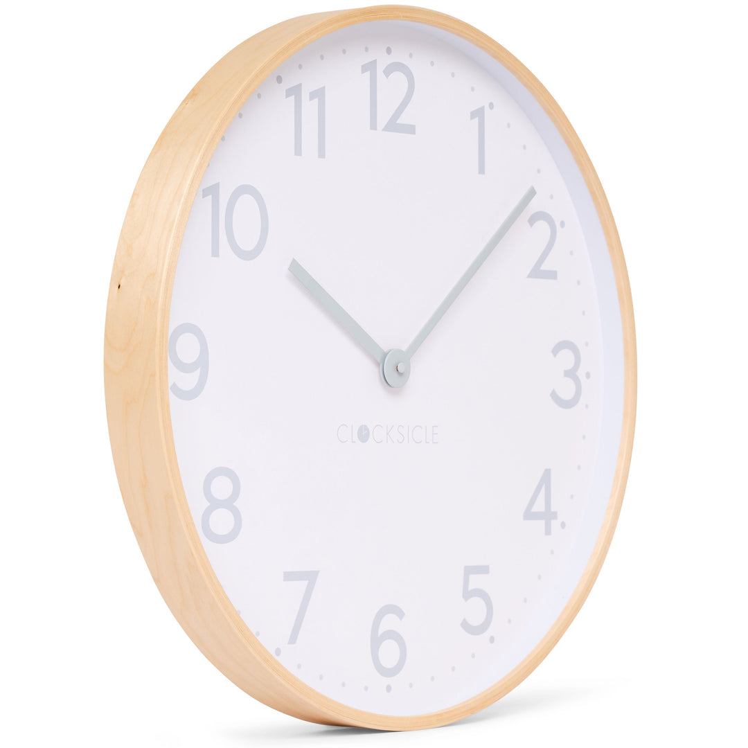 Clocksicle Silent Wood Wall Clock Grey 50cm CC-50-GREY Angle2 #size_50cm