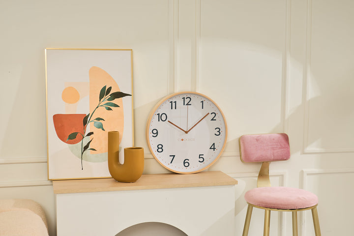 Clocksicle Silent Wood Wall Clock Mustard Navy 40cm CC-40-MUST 4 #size_40cm