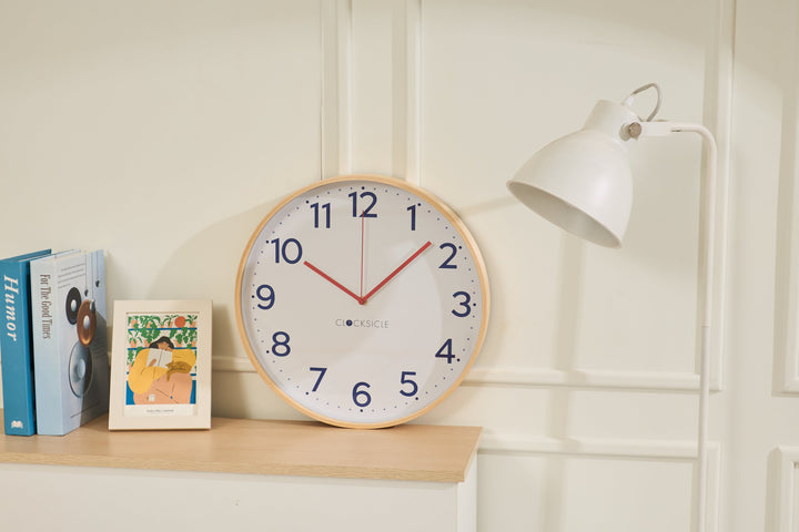 Clocksicle Silent Wood Wall Clock Navy 40cm CC-40-NAVY 6 #size_40cm