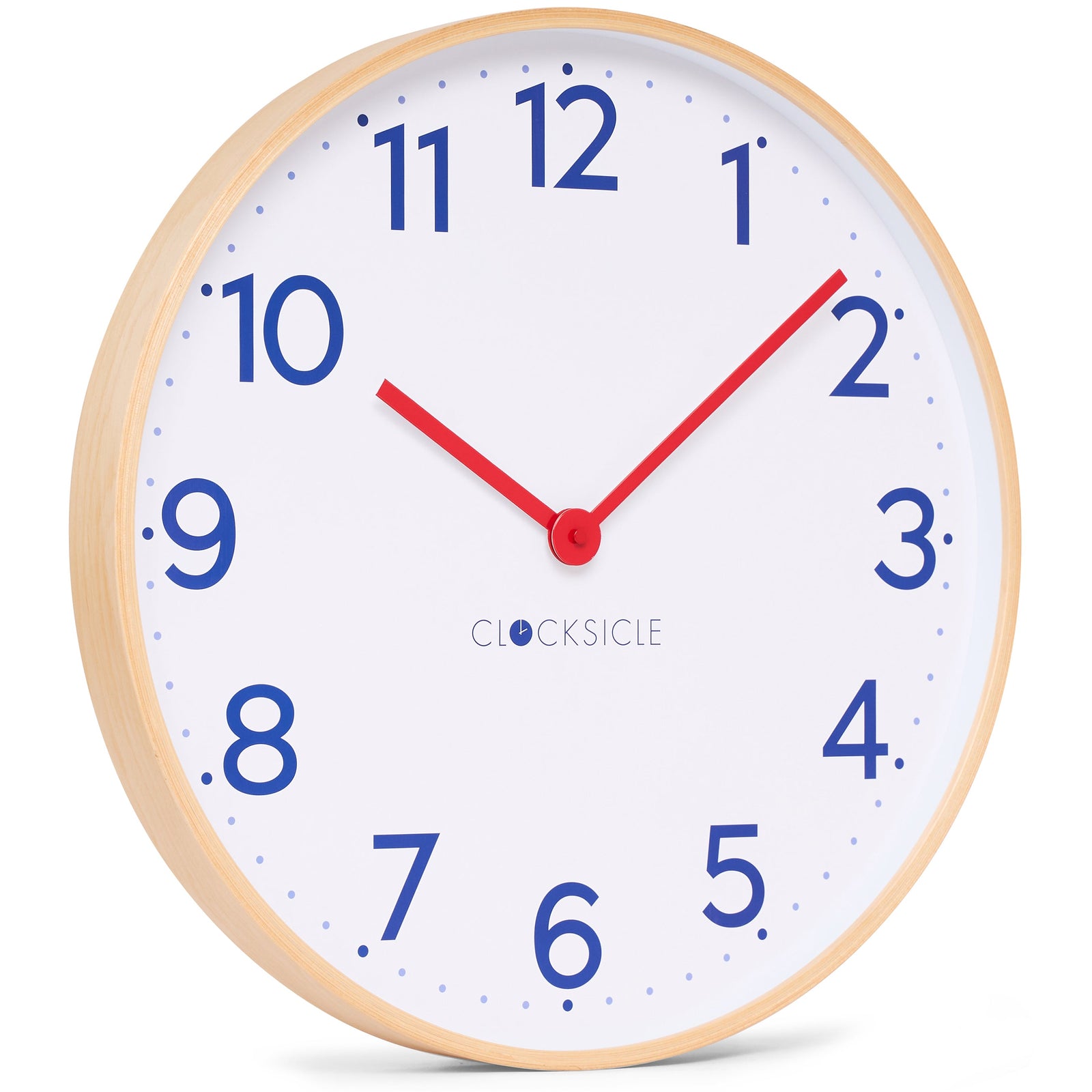 Clocksicle Silent Wood Wall Clock Navy 50cm CC-50-NAVY Angle1 #size_50cm