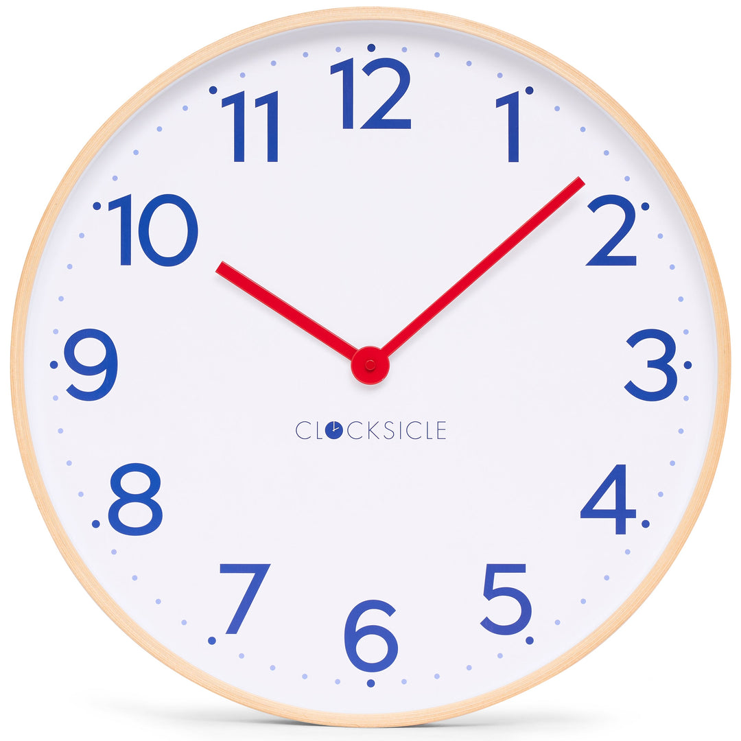 Clocksicle Silent Wood Wall Clock Navy 50cm CC-50-NAVY Front #size_50cm