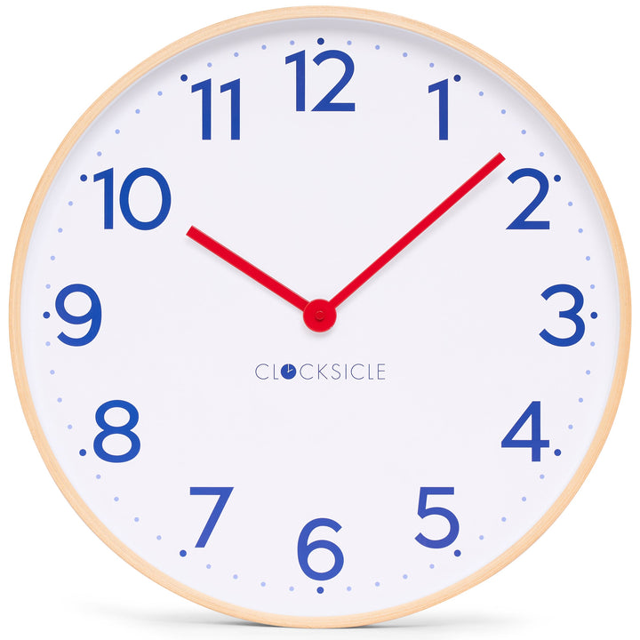 Clocksicle Silent Wood Wall Clock Navy 50cm CC-50-NAVY Front #size_50cm