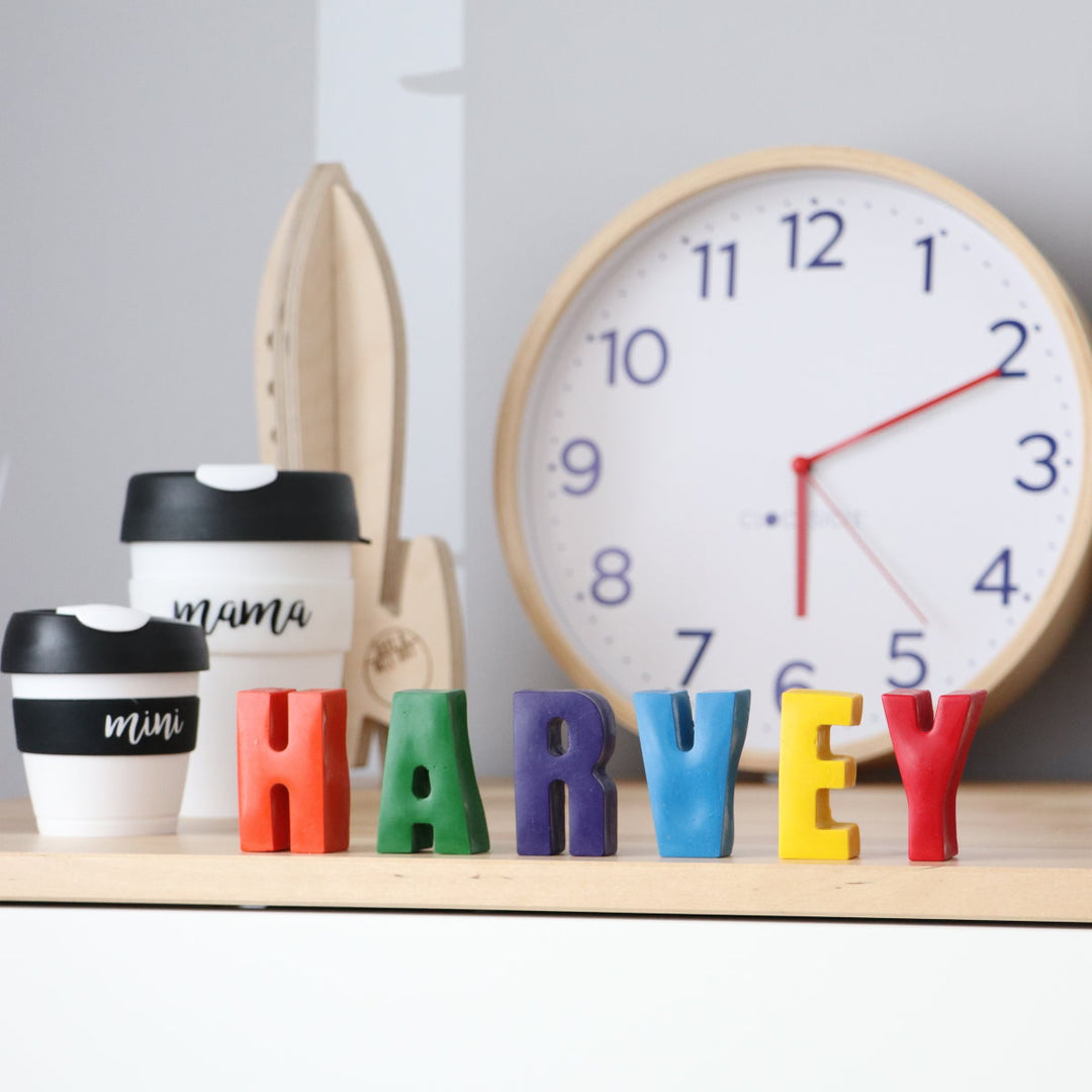 Clocksicle Silent Wood Wall Clock Navy Lifestyle3