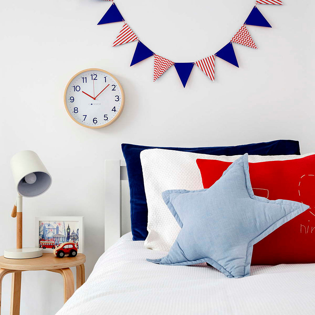 Clocksicle Silent Wood Wall Clock Navy Lifestyle4