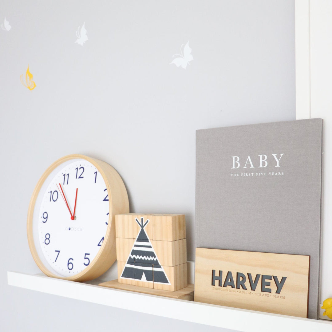Clocksicle Silent Wood Wall Clock Navy Lifestyle6