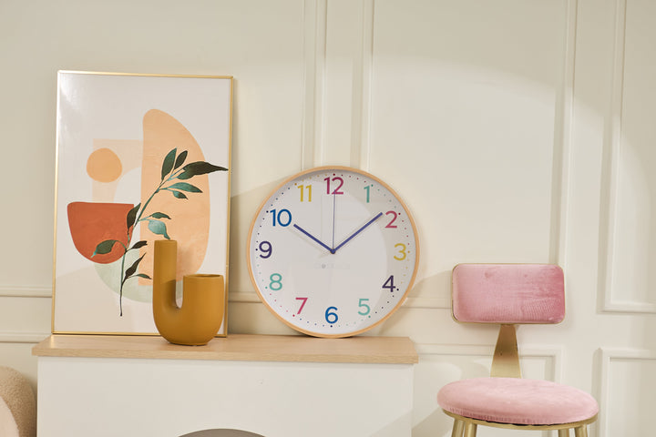 Clocksicle Silent Wood Wall Clock Neon Rainbow 40cm CC-40-NERA 5 #size_40cm