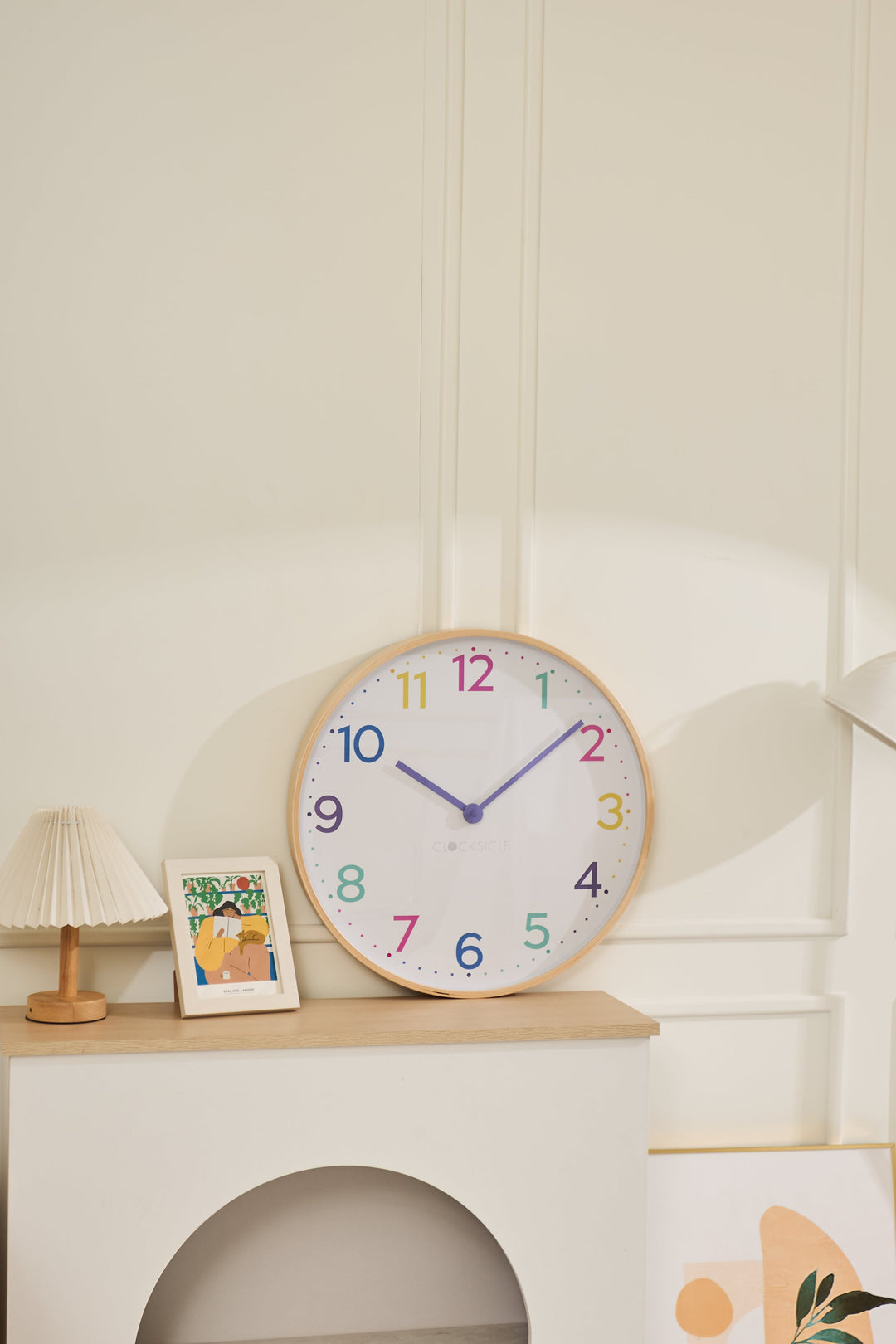 Clocksicle Silent Wood Wall Clock Neon Rainbow 50cm CC-50-NERA 4 #size_50cm