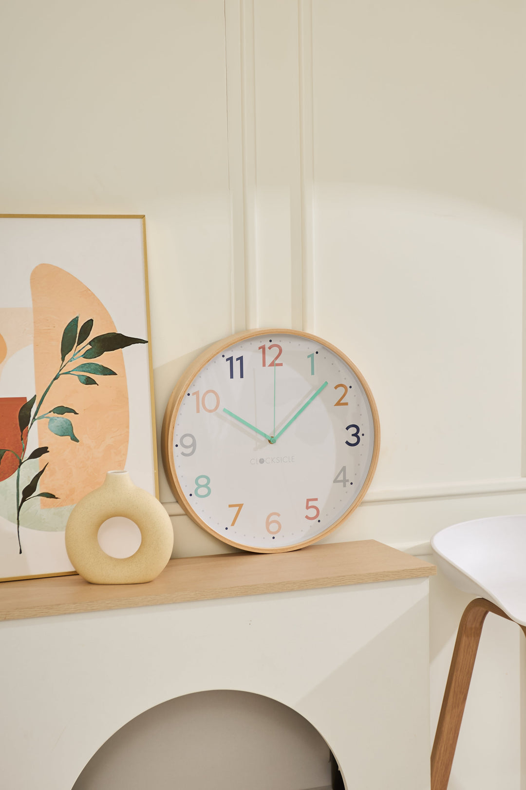 Clocksicle Silent Wood Wall Clock Rainbow 40cm CC-40-RAIN 5 #size_40cm