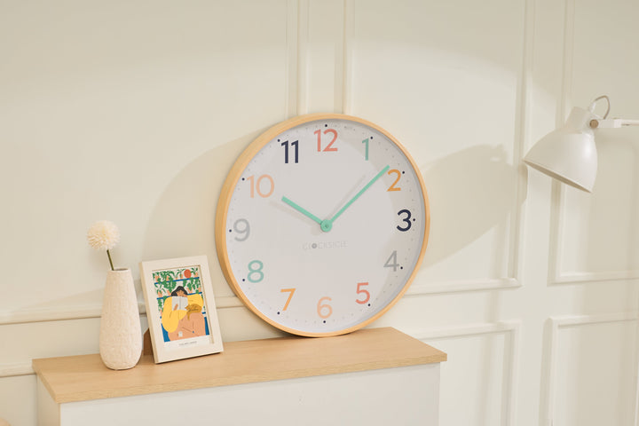 Clocksicle Silent Wood Wall Clock Rainbow 50cm CC-50-RAIN 4 #size_50cm