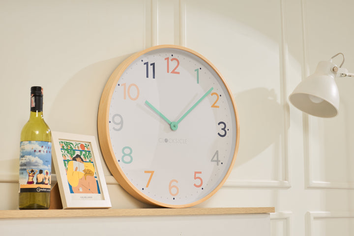 Clocksicle Silent Wood Wall Clock Rainbow 50cm CC-50-RAIN 5 #size_50cm