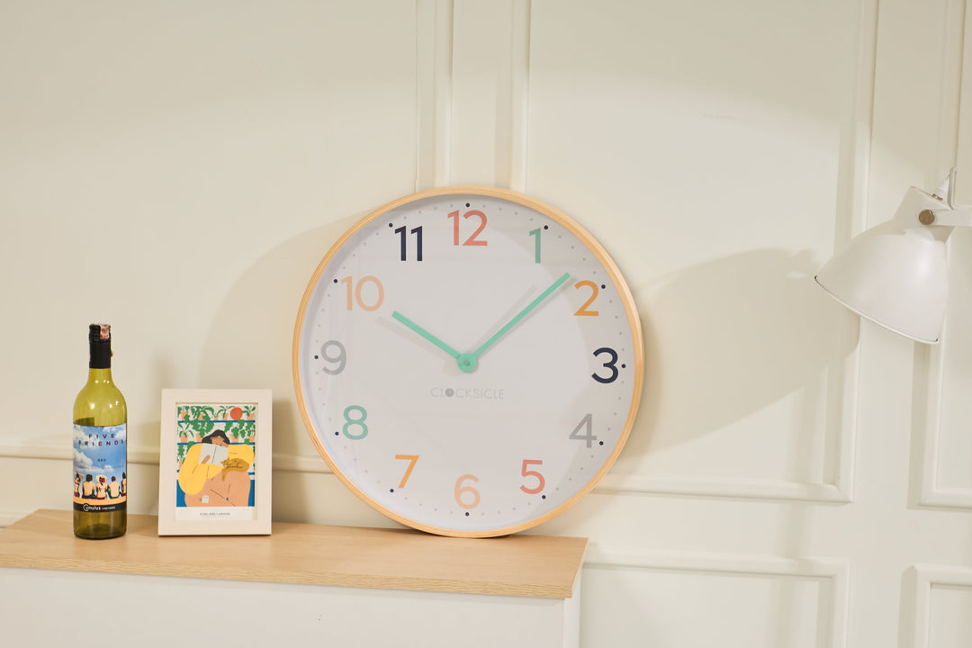 Clocksicle Silent Wood Wall Clock Rainbow 50cm CC-50-RAIN 6 #size_50cm