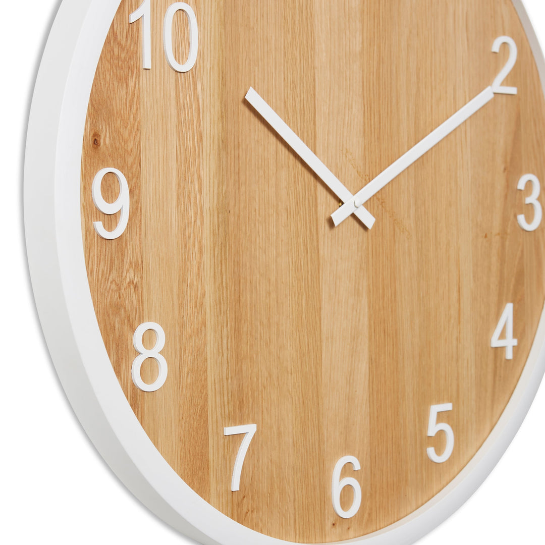 Elme Living Bryden Wooden Wall Clock Natural White 60cm WL.153.NTWH 2 #size_60cm