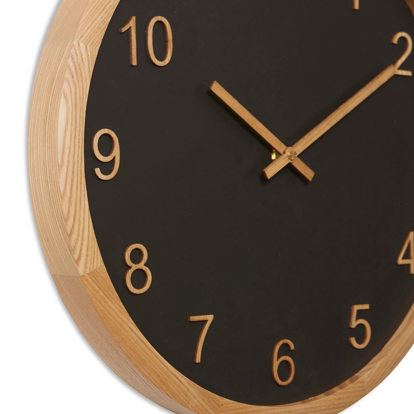 Elme Living Kaylen Wooden Wall Clock Black Natural 40cm WL.156.BKNT 2 #size_40cm