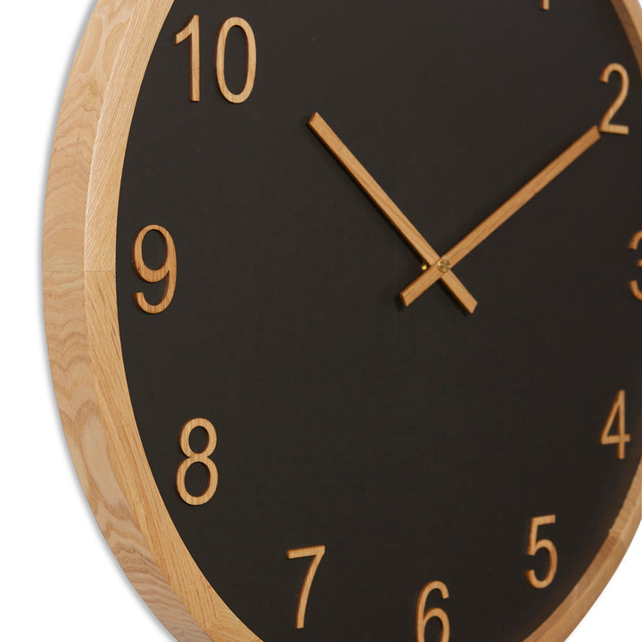 Elme Living Kaylen Wooden Wall Clock Black Natural 60cm WL.157.BKNT 2 #size_60cm
