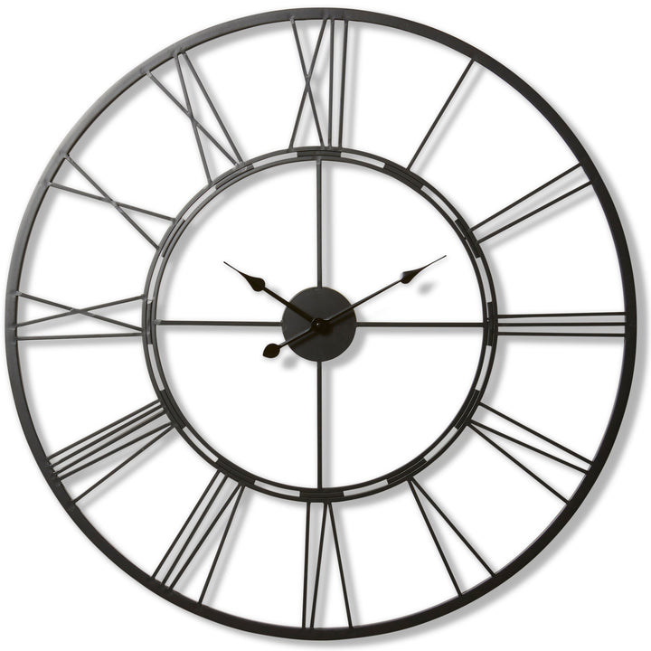 Elme Living Kingston Metal Skeleton Floating Roman Wall Clock Black 101cm WL.012.BK 1 #size_101cm