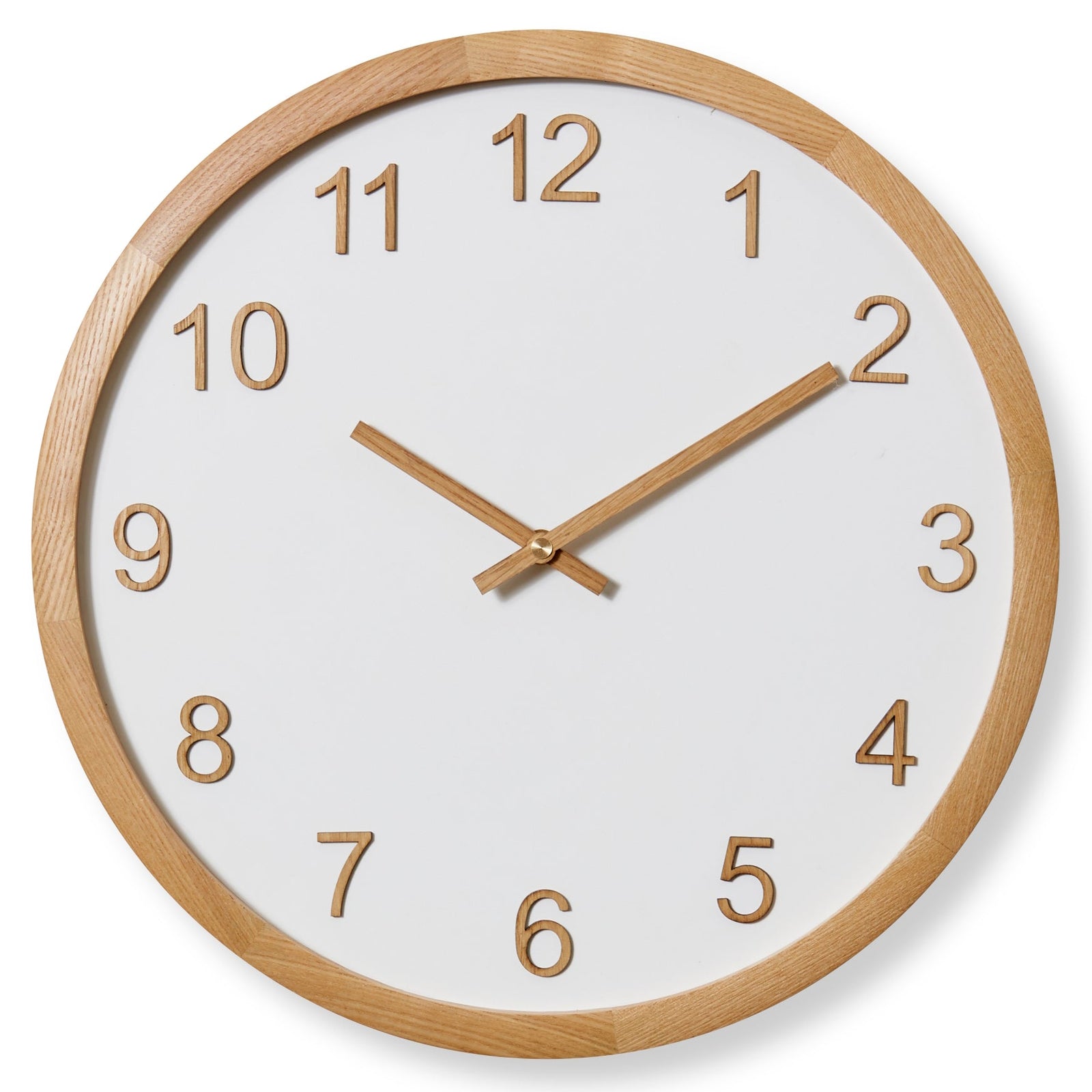 Elme Living Sienna Wooden Wall Clock White Natural 40cm WL.150.WHNT 1 #size_40cm