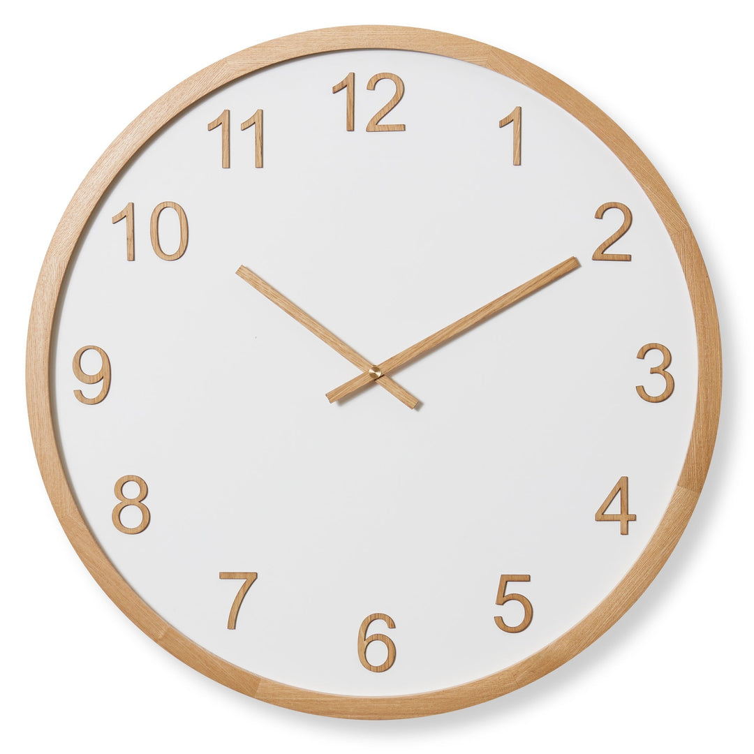 Elme Living Sienna Wooden Wall Clock White Natural 60cm WL.151.WHNT 1 #size_60cm