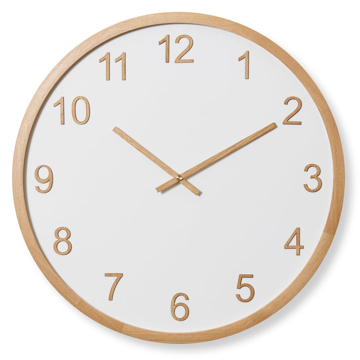 Elme Living Sienna Wooden Wall Clock White Natural 60cm WL.151.WHNT 1 #size_60cm
