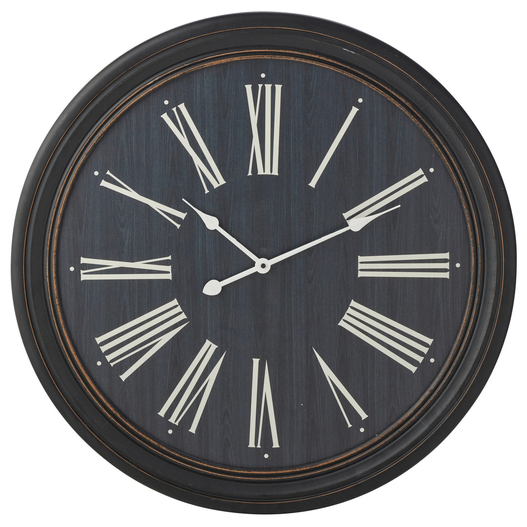 High ST All in Good Time Black Wood Roman Numeral Wall Clock 70cm 90329CLK 1