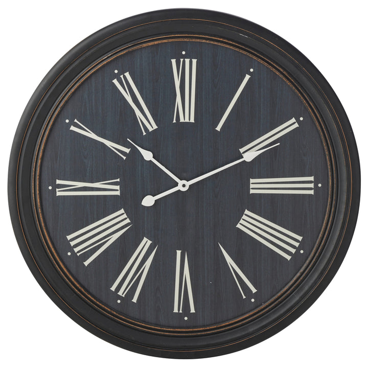 High ST All in Good Time Black Wood Roman Numeral Wall Clock 70cm 90329CLK 1