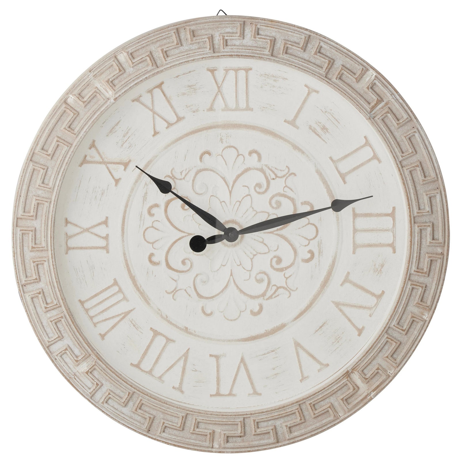 High ST French Provincial Greek Key Carved Wood Wall Clock 64cm 48801CLK 1
