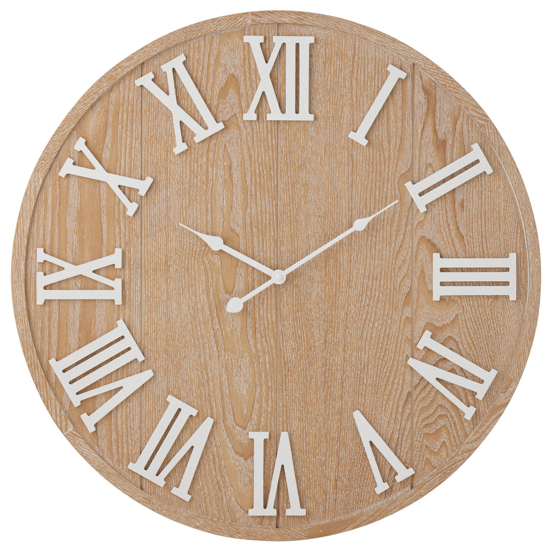 High ST Natural Woodgrain Roman Numeral Wall Clock 60cm 56030CLK 1