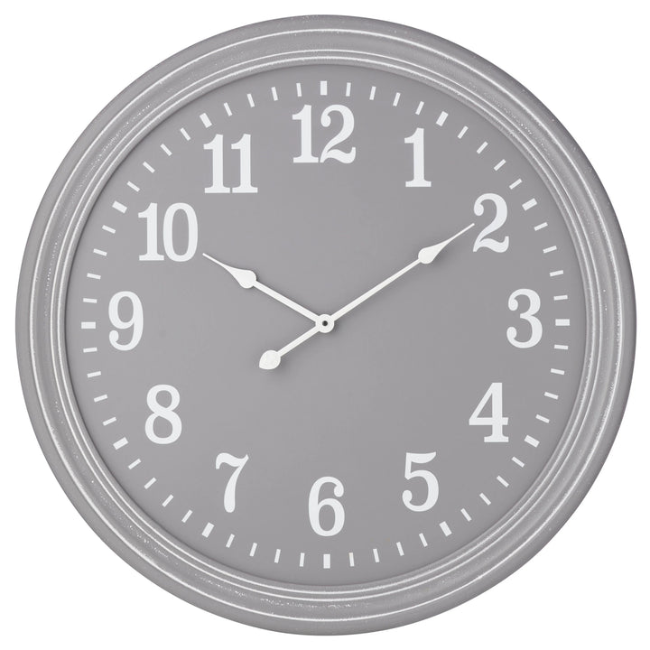 High ST Never Too Late Oversized Grey Wood Wall Clock 80cm 90330CLK 1