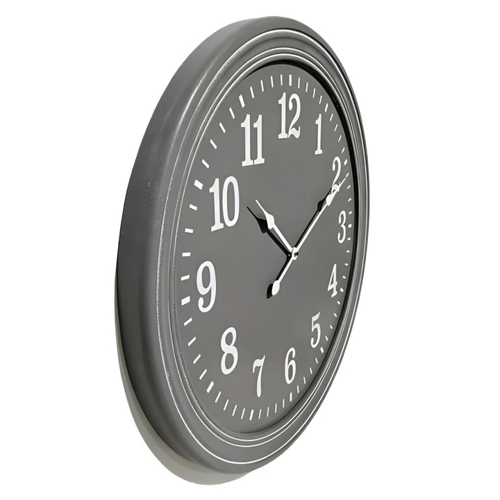 High ST Never Too Late Oversized Grey Wood Wall Clock 80cm 90330CLK 2
