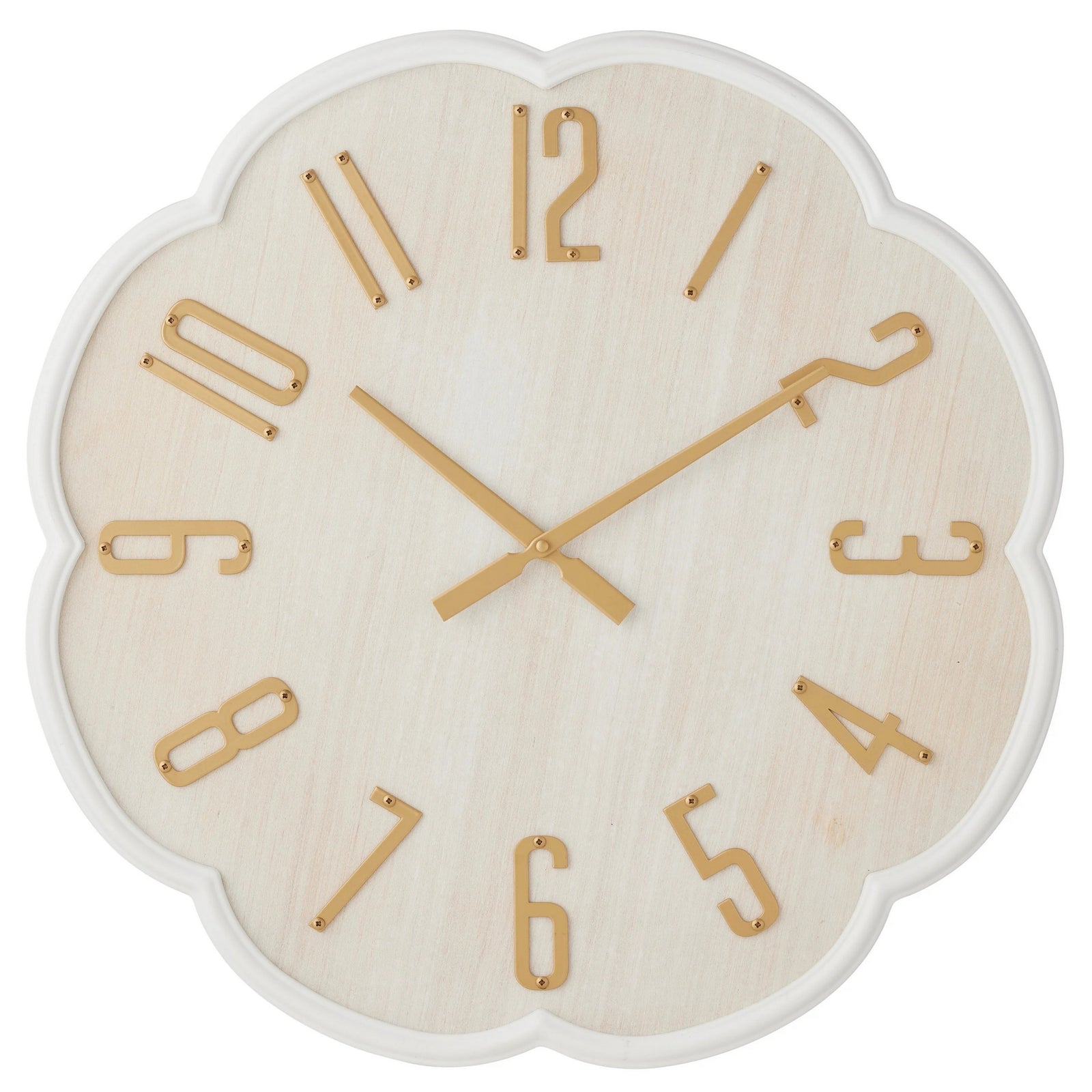 High ST Scalloped Wood Gold French Provincial Wall Clock 60cm 90338CLK 1