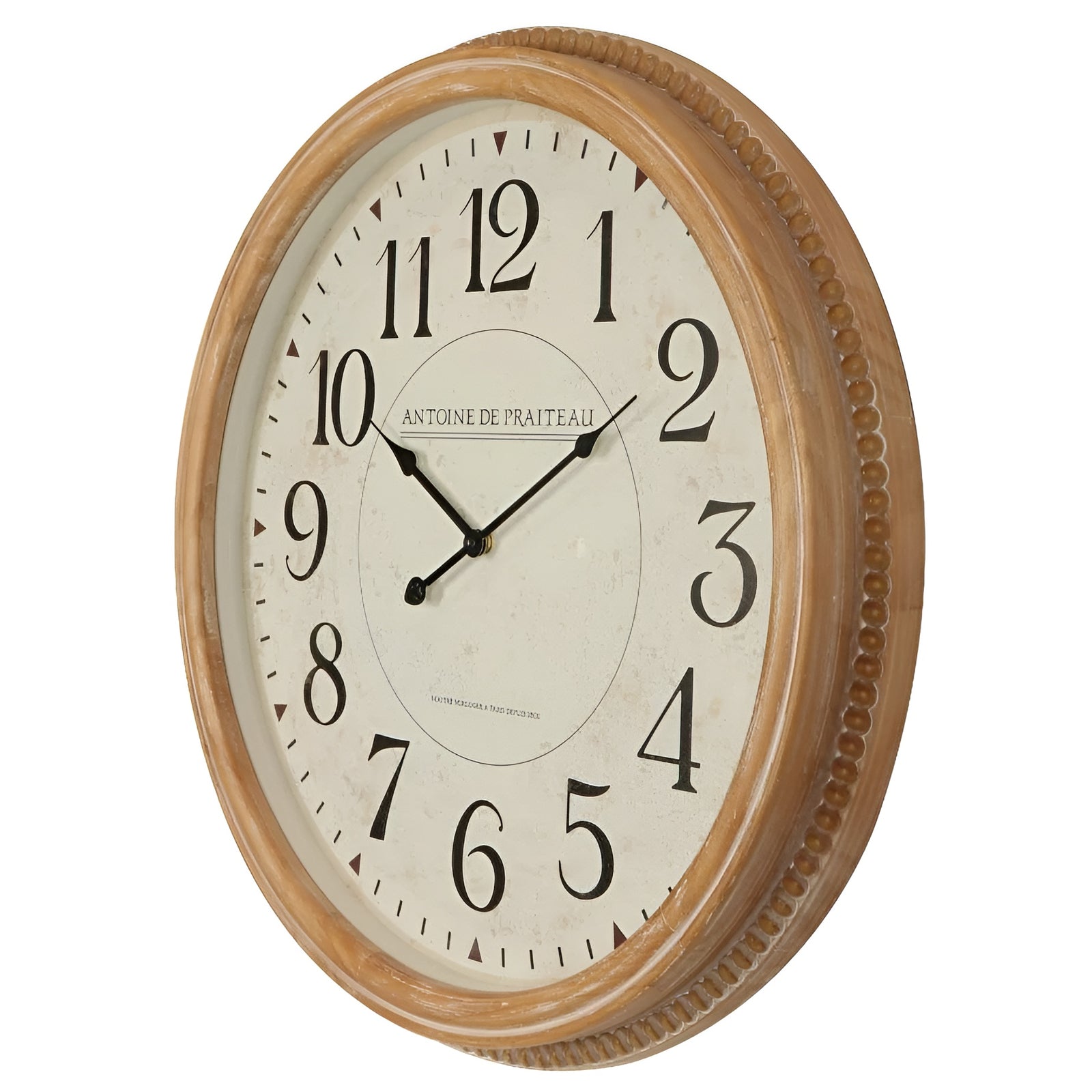High ST Sorrento Beaded Edge Wood Arabic Numeral Wall Clock 60cm 56025CLK 2