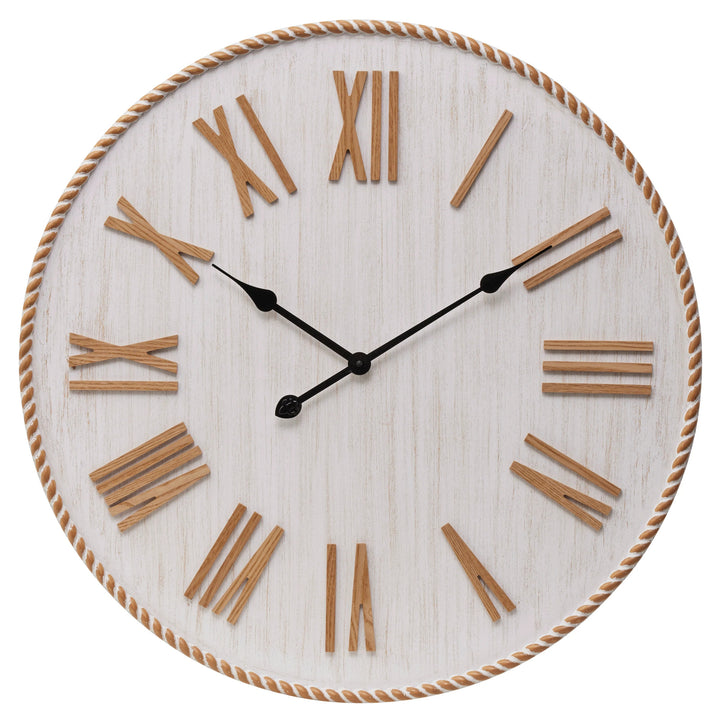 High ST Sorrento Whitewashed Wood Roman Numeral Wall Clock 70cm 56026CLK 1