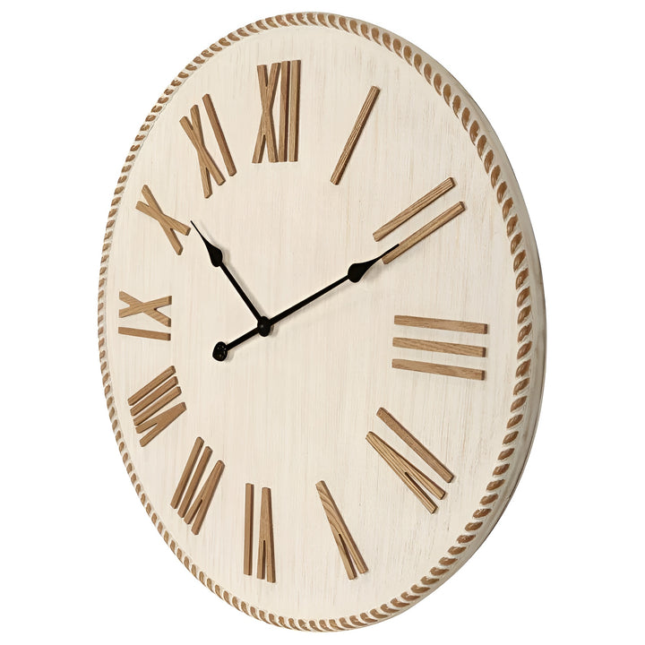 High ST Sorrento Whitewashed Wood Roman Numeral Wall Clock 70cm 56026CLK 2