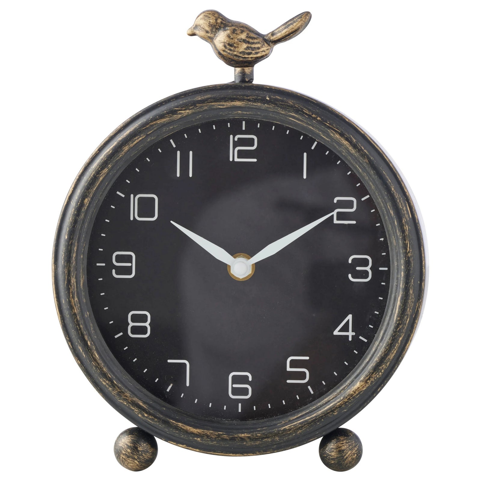 High ST Vintage Bird Pewter Desk Clock 23cm 56031CLK 1