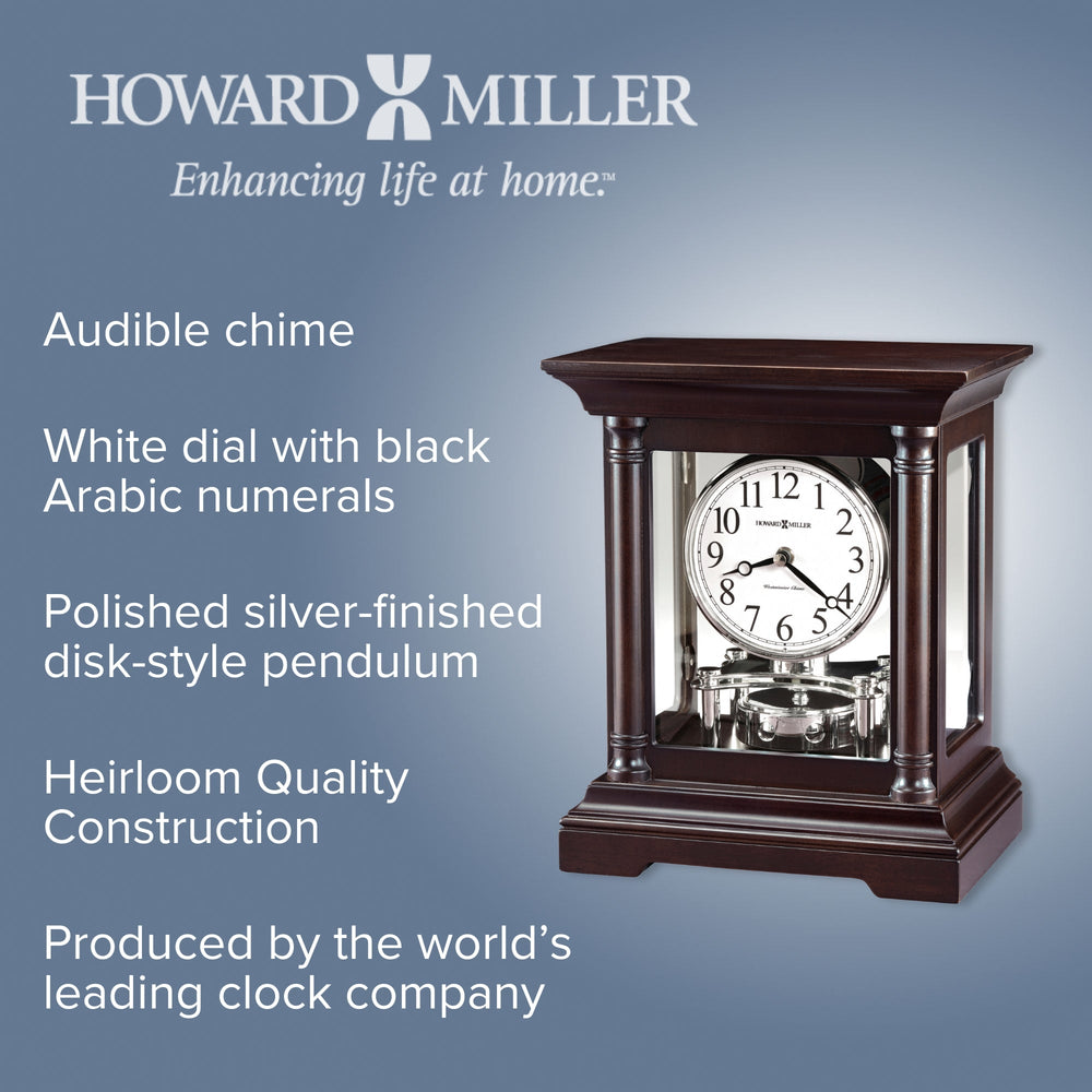 Howard Miller Cassidy Rotating Pendulum Chiming Mantel Clock 30cm 635198 2