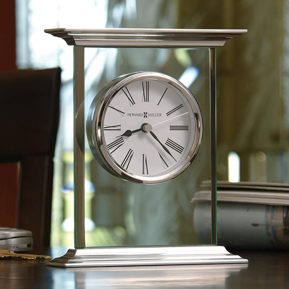 Howard Miller Clifton Desk Clock Glass 18cm 645641 4