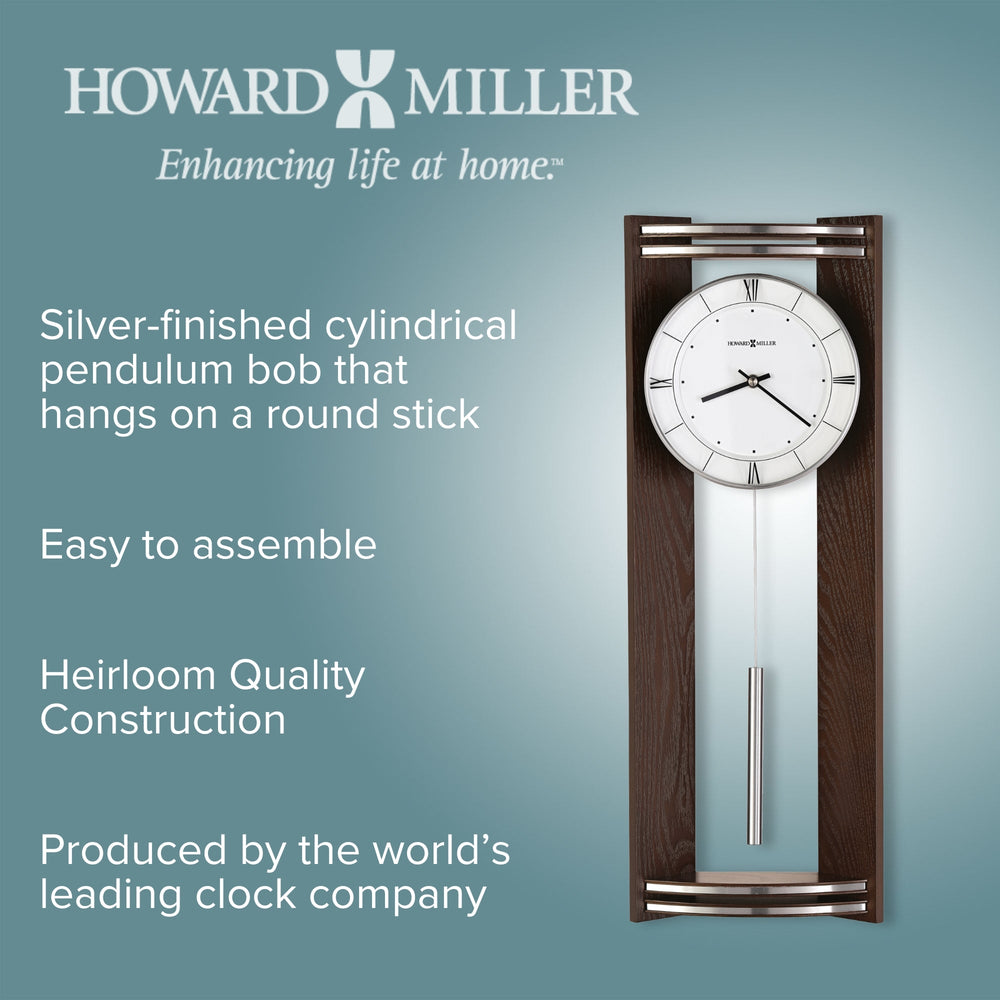 Howard Miller Deco Wooden Pendulum Wall Clock Black Coffee 60cm 625695 2