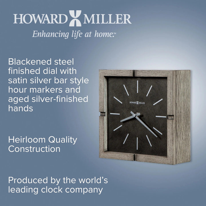 Howard Miller Fortin Square Wooden Accent Desk Clock 22cm 635229 5