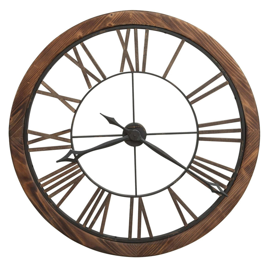 Howard Miller Thatcher Rustic Roman Wood Metal Wall Clock 82cm 625623 1