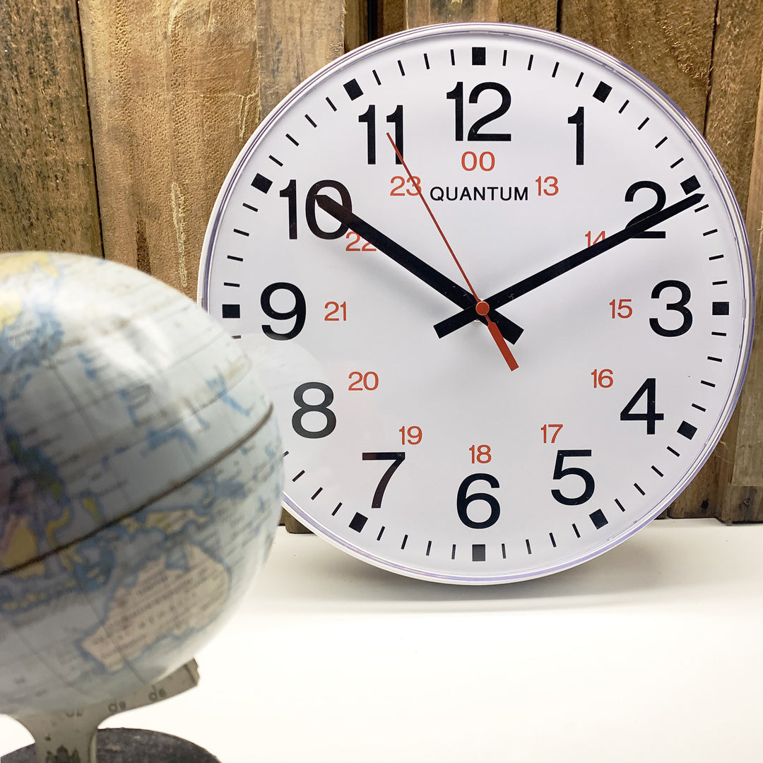 Jadco 24 Hour Analogue Convex Lens Wall Clock, 30cm 6201 2