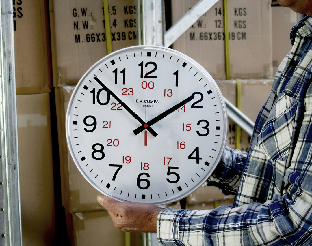 Jadco 24 Hour Analogue Convex Lens Wall Clock, 30cm 6201 Handheld