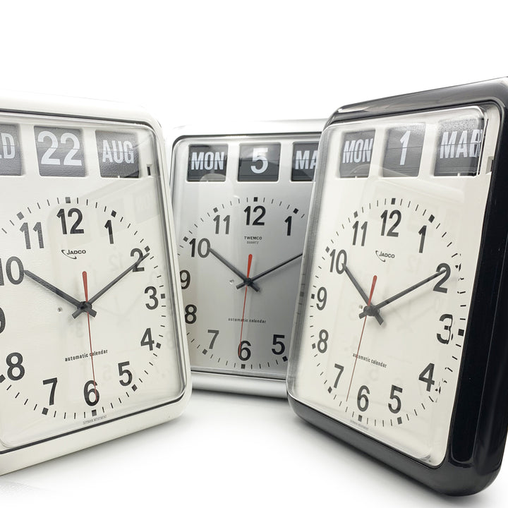 Jadco Analogue Flip Calendar Wall Clock White 38cm BQ12-White 5