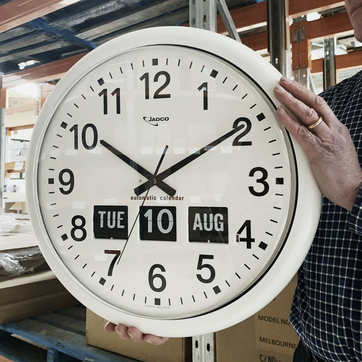 Jadco Analogue With Flip Day and Month Wall Clock White 41cm BQ268 4